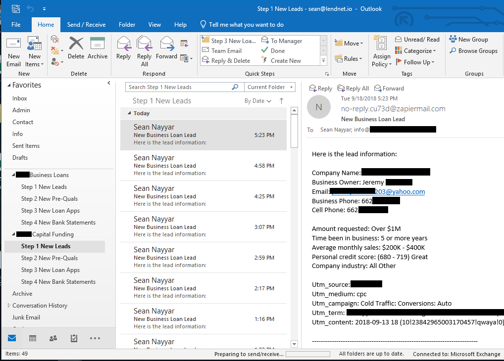 Proof Of Incoming Leads